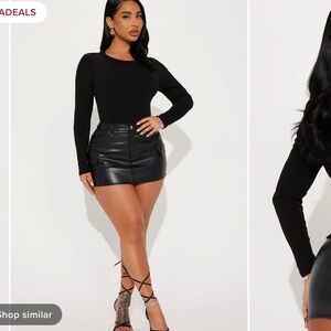 Fashion Nova Long Sleeve Black Top